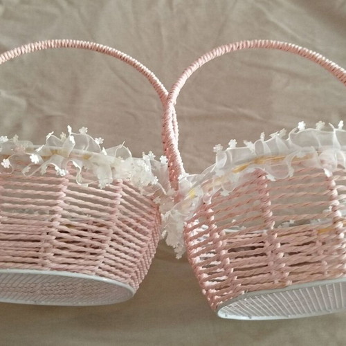 Pink baskets new, set of two