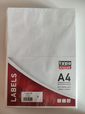 Typotrust labels new, pack of 11, 24x25 40mm