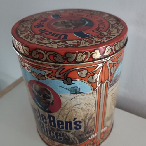 Uncle Ben's metal rice tin used