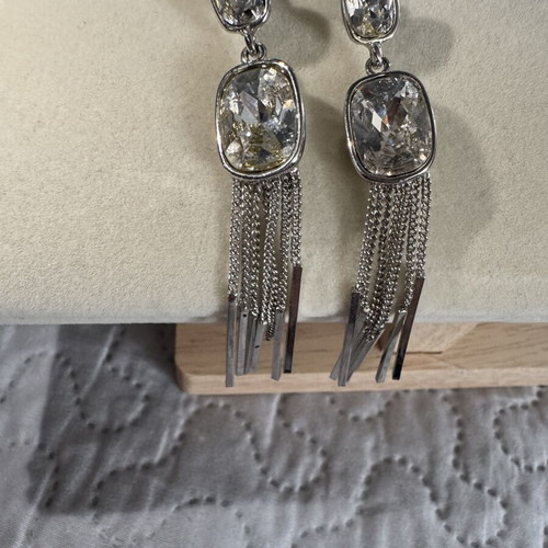 Dangling earrings with stones silver, new