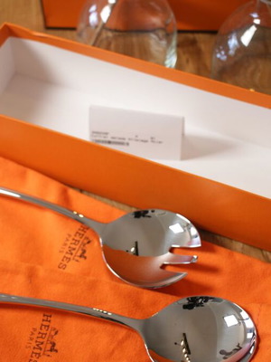 Διακομιστής σαλάτας Hermes από ασημί μέταλλο καινούργιος