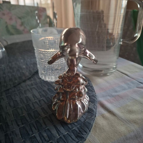 Metal dolphin decorative sculpture like new