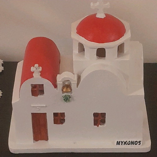 Decorative Mykonos church new with internal light gypsum 15×17