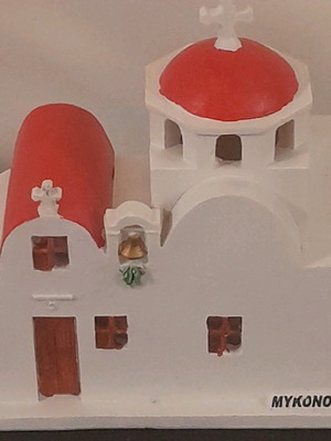 Decorative Mykonos church new with internal light gypsum 15×17