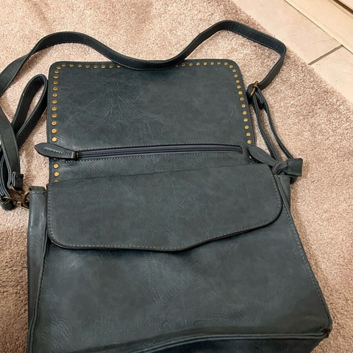 Women's petrol bag with studs like new, crossbody