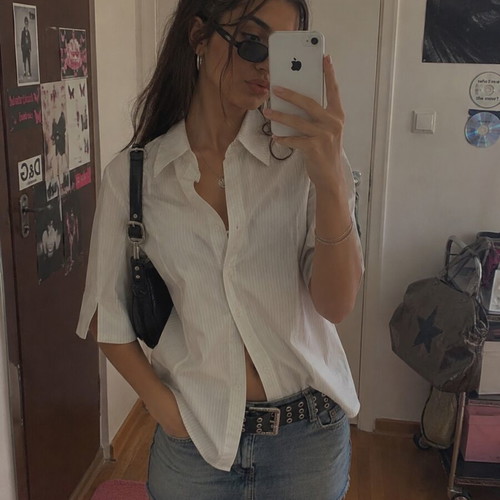 Vintage shirt new, white, size S