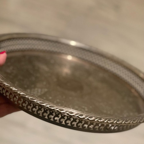 Wm A Rogers 35cm silver plate platter used