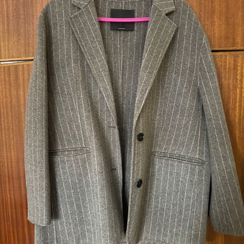 Massimo Dutti wool blend jacket new, grey with subtle stripe