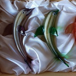 Vintage Murano collectible dolphins hand-painted, new