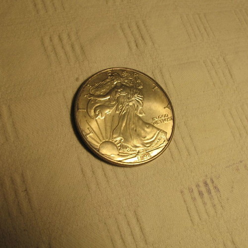 Silver Eagle Dollar 1998 new, 1 oz 0.999 silver