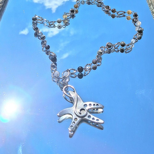 Starfish silver necklace new, stainless steel