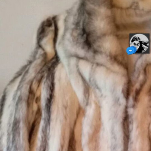 Vintage natural fur like new, gray and beige