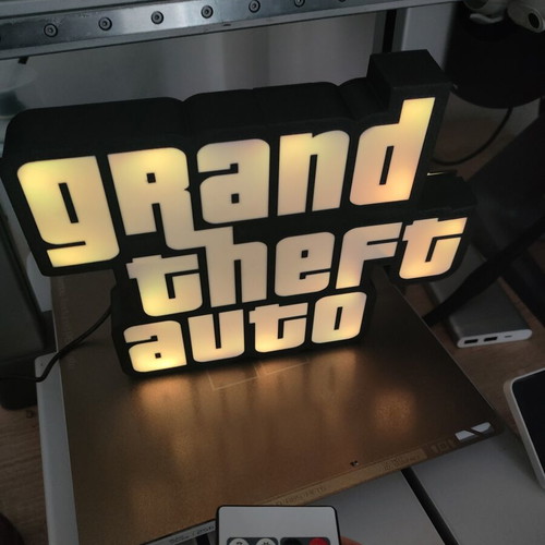 Light Box Grand Theft Auto GTA with Colorful LED and USB