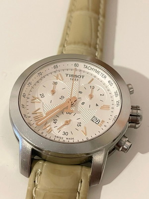TISSOT PRC 200 CHRONO women's watch used with white dial