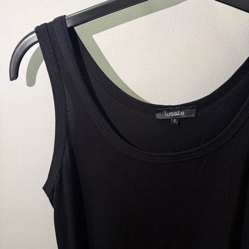 Lussile black maxi dress used, size S with elastic fit