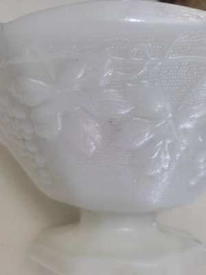 Vintage glass fruit bowl used with some wear