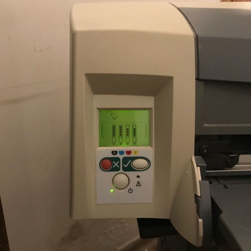 HP Designjet 110plus nr plotter A1/24" used with stand, roll, and accessories