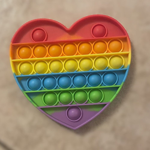 Pop it Fidget Heart Rainbow like new
