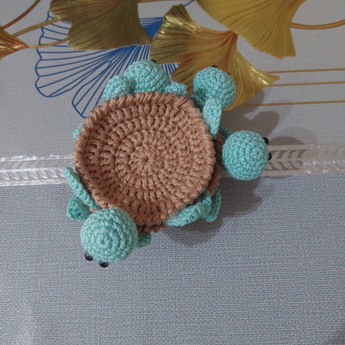 Handmade Turtle Coasters Set of 4, 100% Cotton Yarn