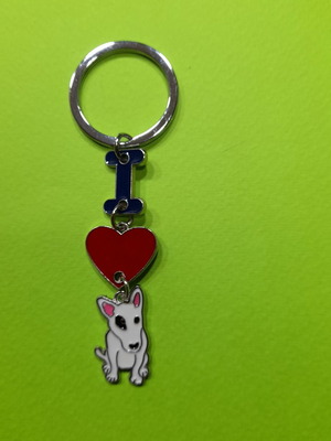 Keychain dog I love new