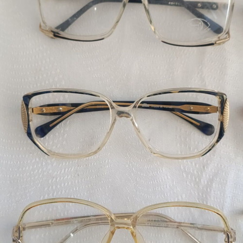 Nina Ricci colorful eyeglass frames used, lot of 9 authentic skeletons