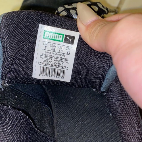 Puma shoes athletic with special laces size 38 black