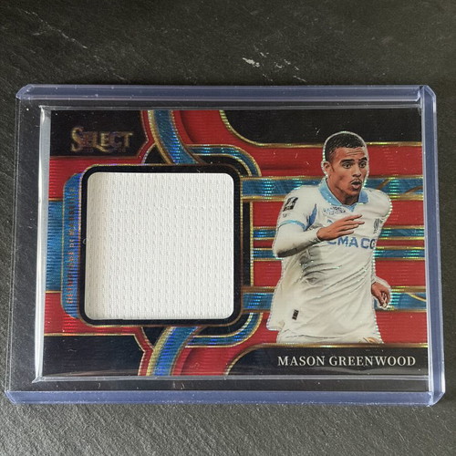 Mason Greenwood Red Wave Jumbo Patch card new from Panini Select Ligue 1 2025-26