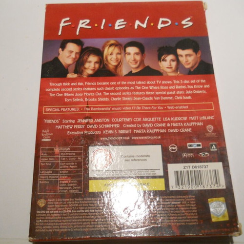 Friends The Complete Second 3 DVDs used with subtitles