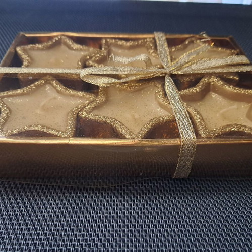 Christmas star-shaped tealight candles pack of 6 new