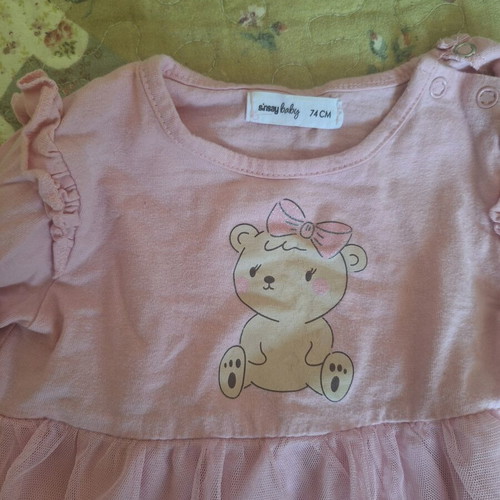 Baby dress with tulle bear design, like new