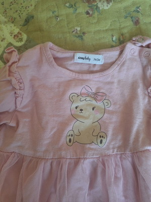 Baby dress with tulle bear design, like new