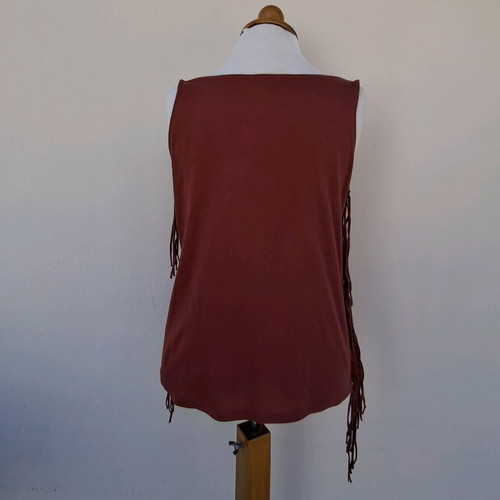 Zara top like new, size M, red with fringes
