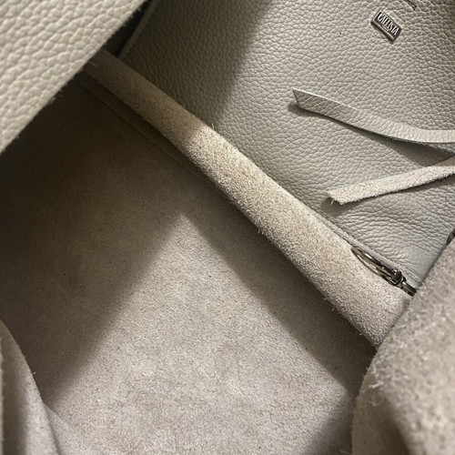 Callista tote bag 100% leather like new, shoulder, grey beige