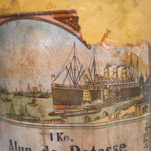 Pharmacy bottle used vintage German potassium alum