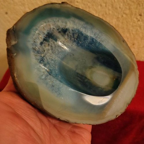 Ashtray like new, blue agate