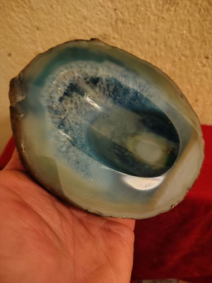 Ashtray like new, blue agate
