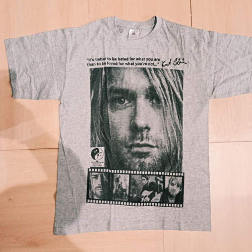 Kurt Cobain Nirvana fashion t-shirt new, 100% cotton, size S, gray