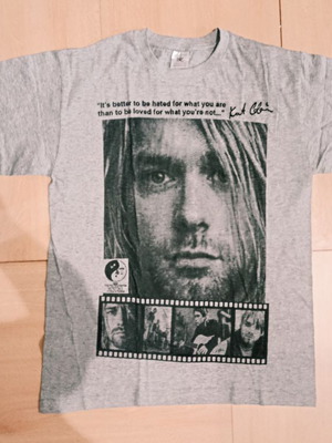 Kurt Cobain Nirvana fashion t-shirt new, 100% cotton, size S, gray
