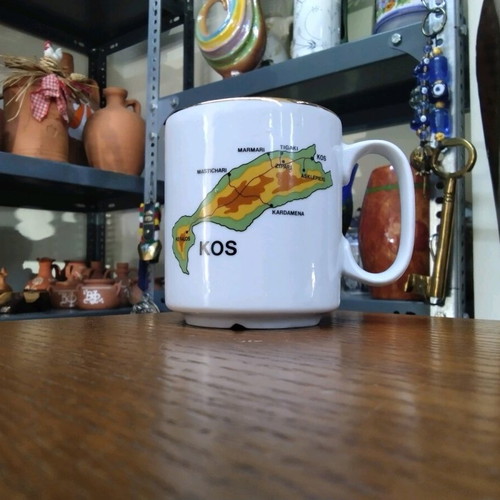 Kos souvenir mug new with gilded details