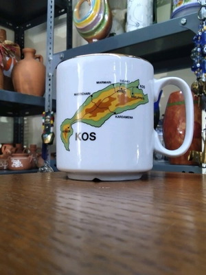 Kos souvenir mug new with gilded details
