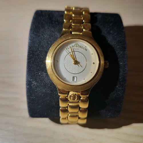 Alain Delon gold-plated vintage wristwatch 90s like new, women's