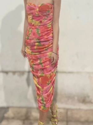 Φόρεμα floral Zara σαν καινούργιο, πολύχρωμο, μέγεθος S