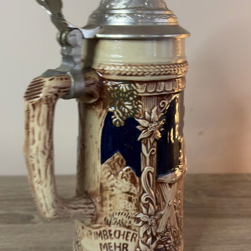 Vintage German Beer Stein with Pewter Lid by Gerz used