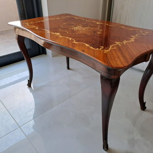 Solid Marquetry Coffee Table Antique