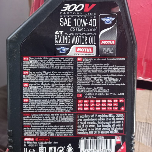 Motul 300V 10W40 engine oil pack of 4x1L new