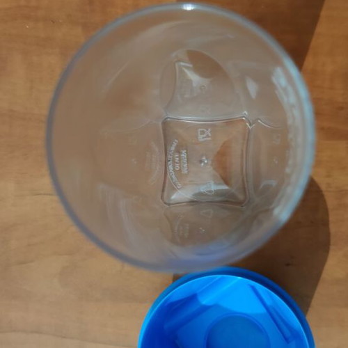 Nescafé Frappé shaker with blue lid