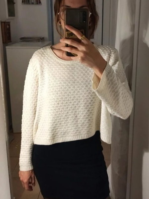 Crop knitted sweater Pull & Bear like new, white