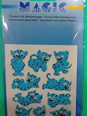 Vintage Magic Fuzzy Stickers with Moving Eyes, New