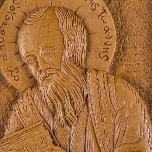St. John the Theologian image made of wax, mastic and incense