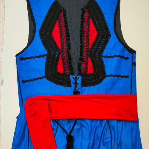 Traditional Cretan Costume Blue with Aloba Fabric, New